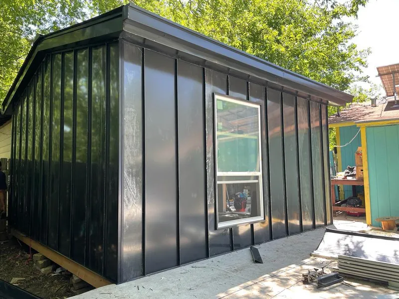 Black standing seam metal wall panels for Metal Roof Installation in Rodeo